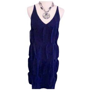 New With Tag  Minuet Blue Chiffon Ruffled Cocktail Dress Size Large